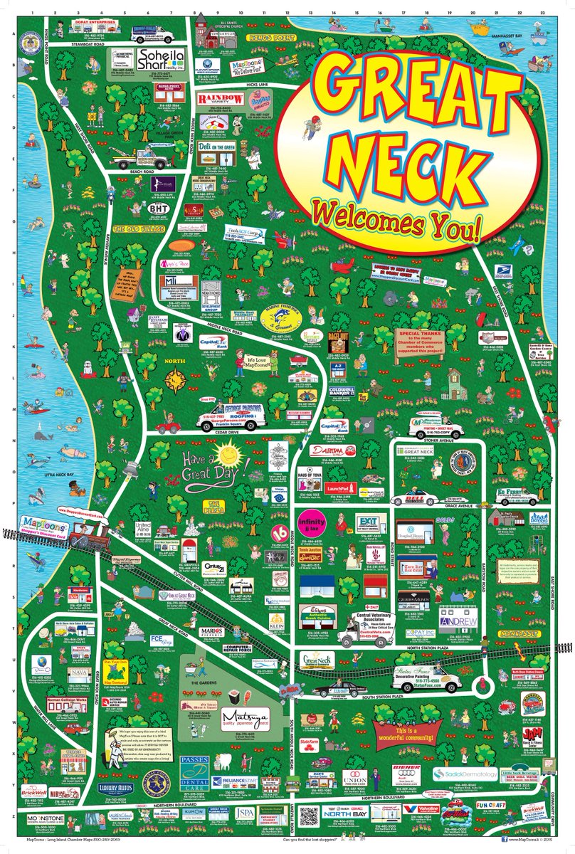 Our first ever map design contest starts in just a week! Which favorite Great Neck landmarks will you include in your design? #WeAreGN