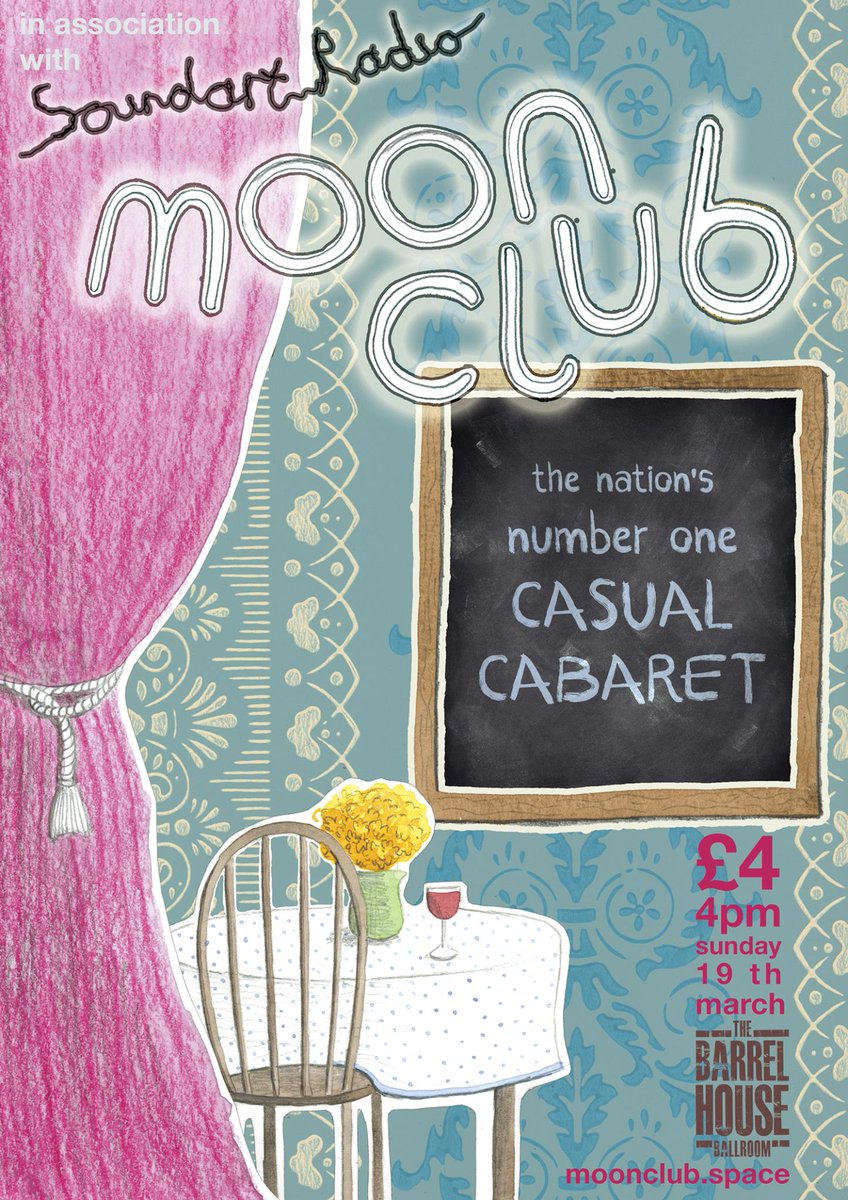 March 19th from 4pm, join us for Moon Club 'Casual Cabaret', a monthly performance night for wonders of all genres. #torbayhour <a href="/BenAddicott/">Very Good Ben</a>