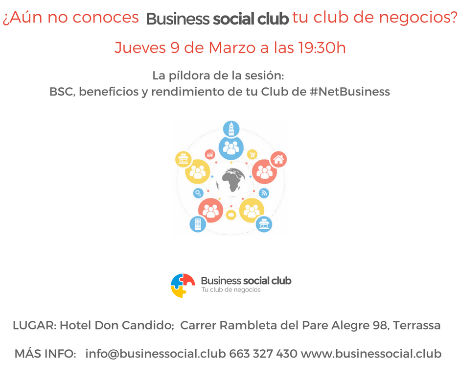 BusinessSocialC's tweet photo. El jueves tenemos sesión en Terrassa, ¿A qué esperáis para apuntaros?
#NetBusiness #EmprenderMOLA
https://t.co/NS5yWdZlGe https://t.co/IBkgVctAmq