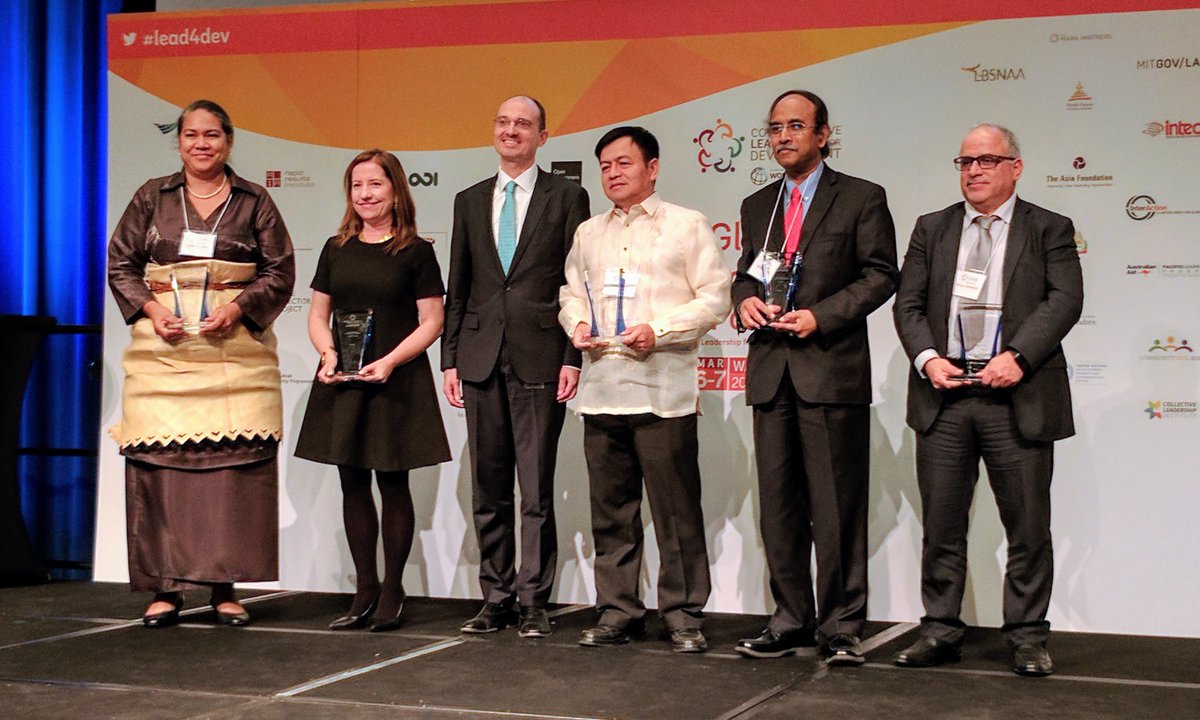 BRACworld's tweet photo. We were honored to receive #EdCampos award from @WorldBank at today's #Lead4Dev, and privileged to share the stage w/ such esteemed leaders. https://t.co/6xuqmYkinG