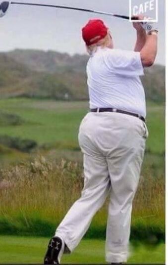 Image result for fat trump golfing