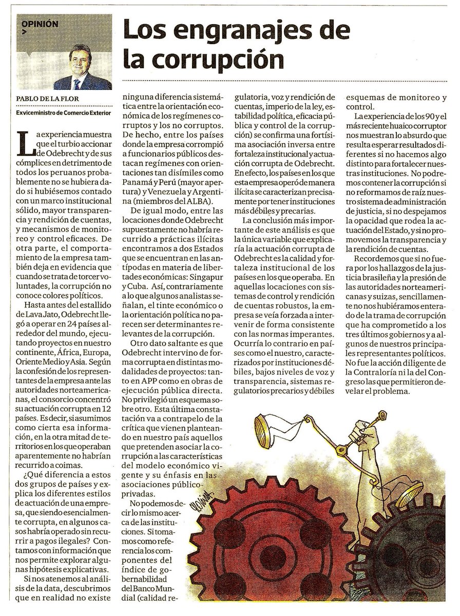 PablodelaFlor's tweet photo. La corrupción de Odebrecht no habría sido posible sin la debilidad y precariedad de nuestras instituciones.  Más en mi nota de  Gestión hoy. https://t.co/ScRnfJzDmW