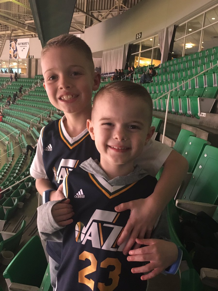 The boys are excited to watch the Jazz beat the Pelicans. #NOPatUTA