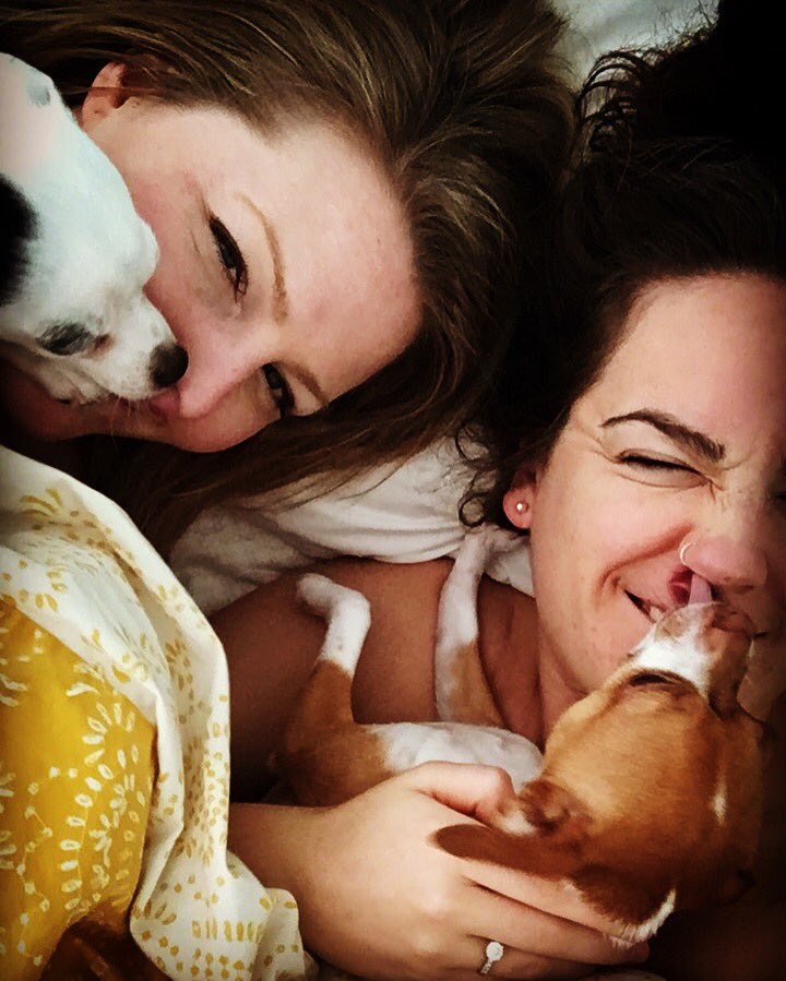 Stephbarber24's tweet photo. Too in love with my bed and snuggling my wife #snuggle #lesbian #wifelife https://t.co/6HjQs9qWEu
