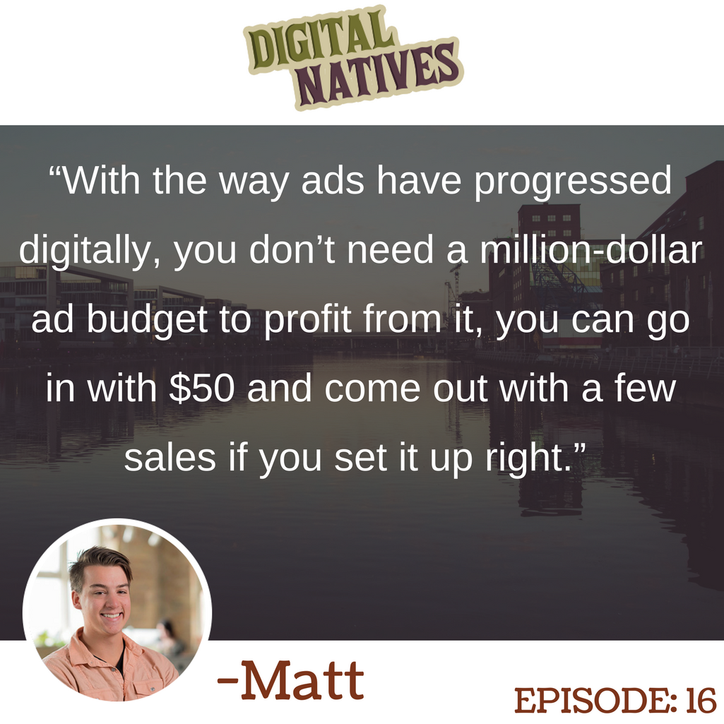DgtlNativesCast's tweet photo. A small #Ad budget can go a long way according to @Mcurt986, target well! #Advertising #Marketing #SocialAds https://t.co/Xegx567j1L https://t.co/5GMqv19Ra2