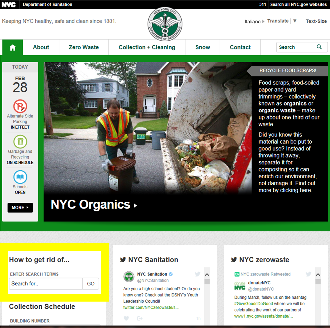 Want to get rid of something? Visit nyc.gov/donate, first. If not usable, try "How to get rid of..." at nyc.gov/dsny.