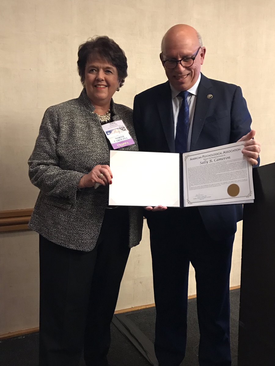 Kudos <a href="/NCPsychological/">NC Psychological</a> ED Sally Cameron, presented w/ <a href="/APA/">American Psychological Association</a> Presidential Citation for contributions to psychology #PLC2017 @AEPuentePhD