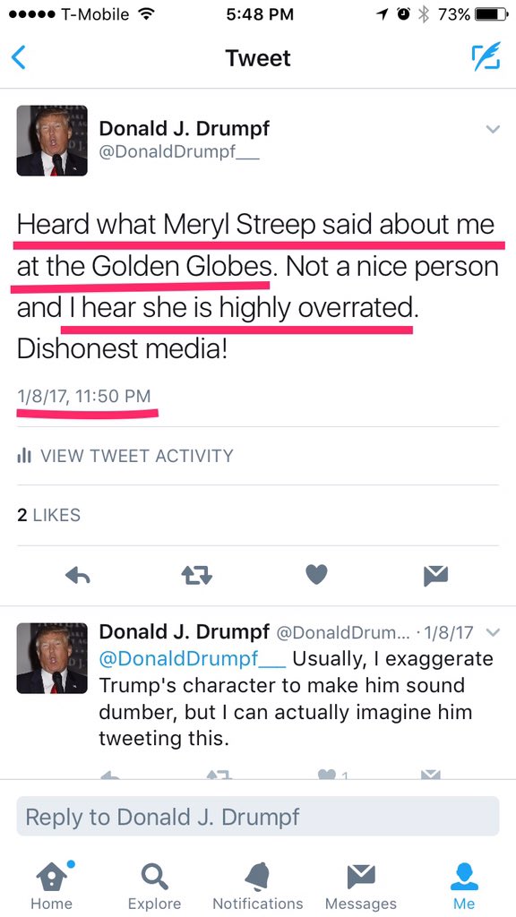 DonaldDrumpf___'s tweet photo. Donald Trump is the most predictable person on the planet. #Twice @realDonaldTrump https://t.co/z4XgW6rV96