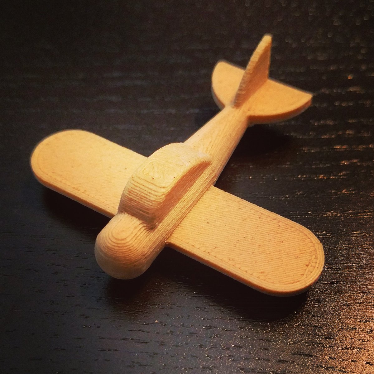 rimonsoliman's tweet photo. #3rdshape #3dprinted #wood #airplane. A new funny #gadget made by #woodlike #pla printed with a #wanhao #3d #printer. The #lab is #growingup https://t.co/gSz8Tpfyki