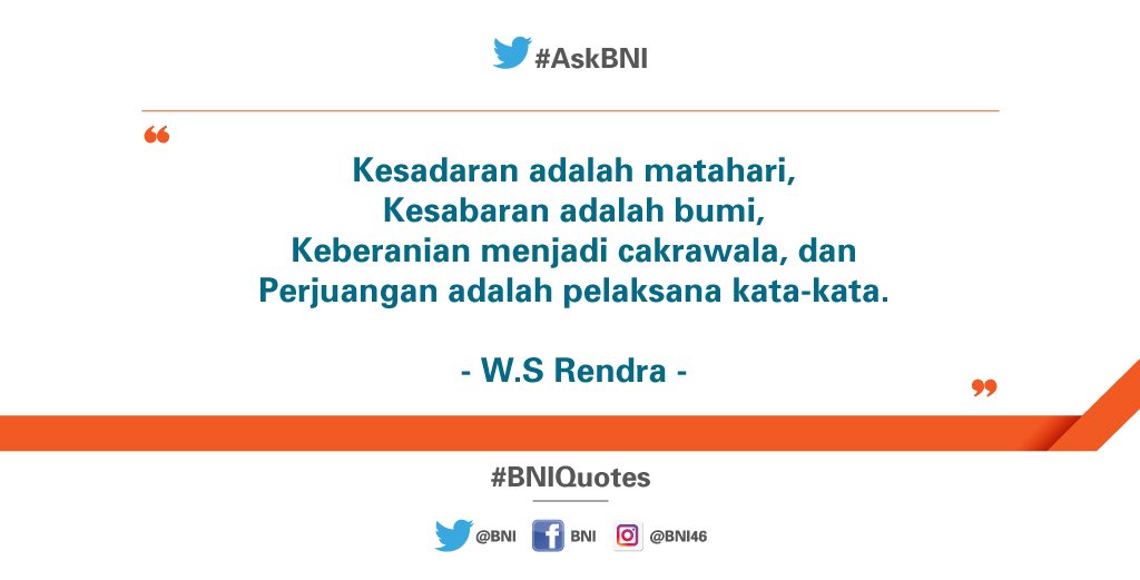 Semangat pagi! Pastikan hal yang Anda sudah janjikan harus ditepati. Apa rencana Anda hari ini? #BNIQuotes