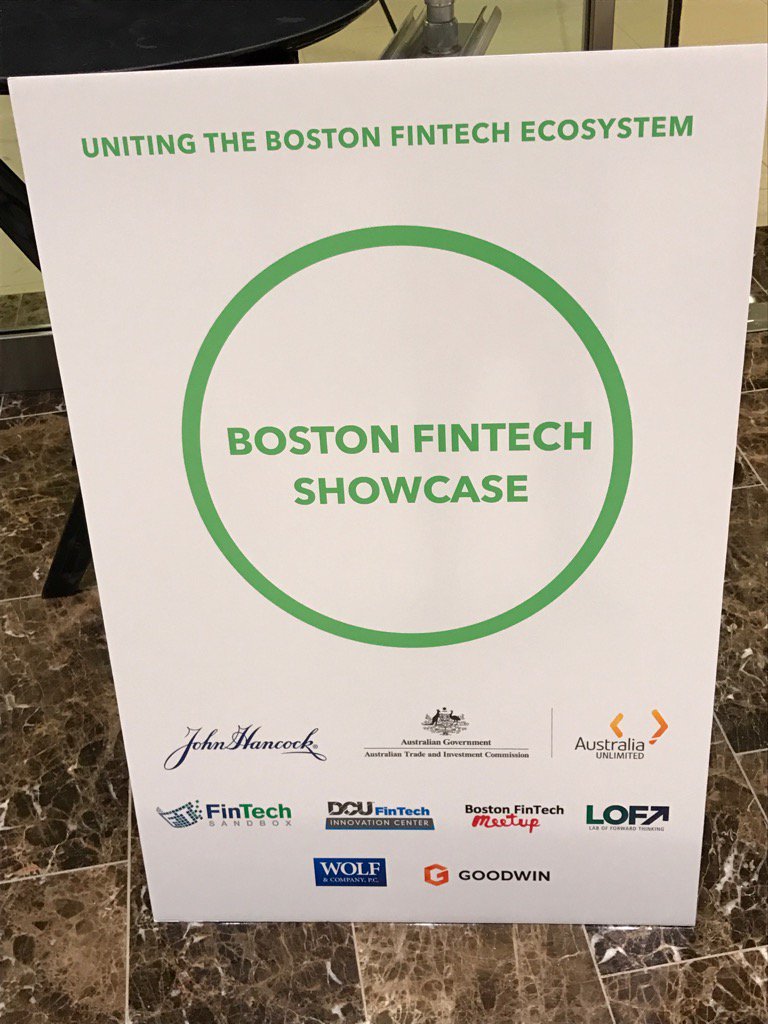 sarah_biller's tweet photo. 45 minutes until the #BostonFinTechShowcase officially starts! Thanks, #Boston! https://t.co/86n8c1IUA2