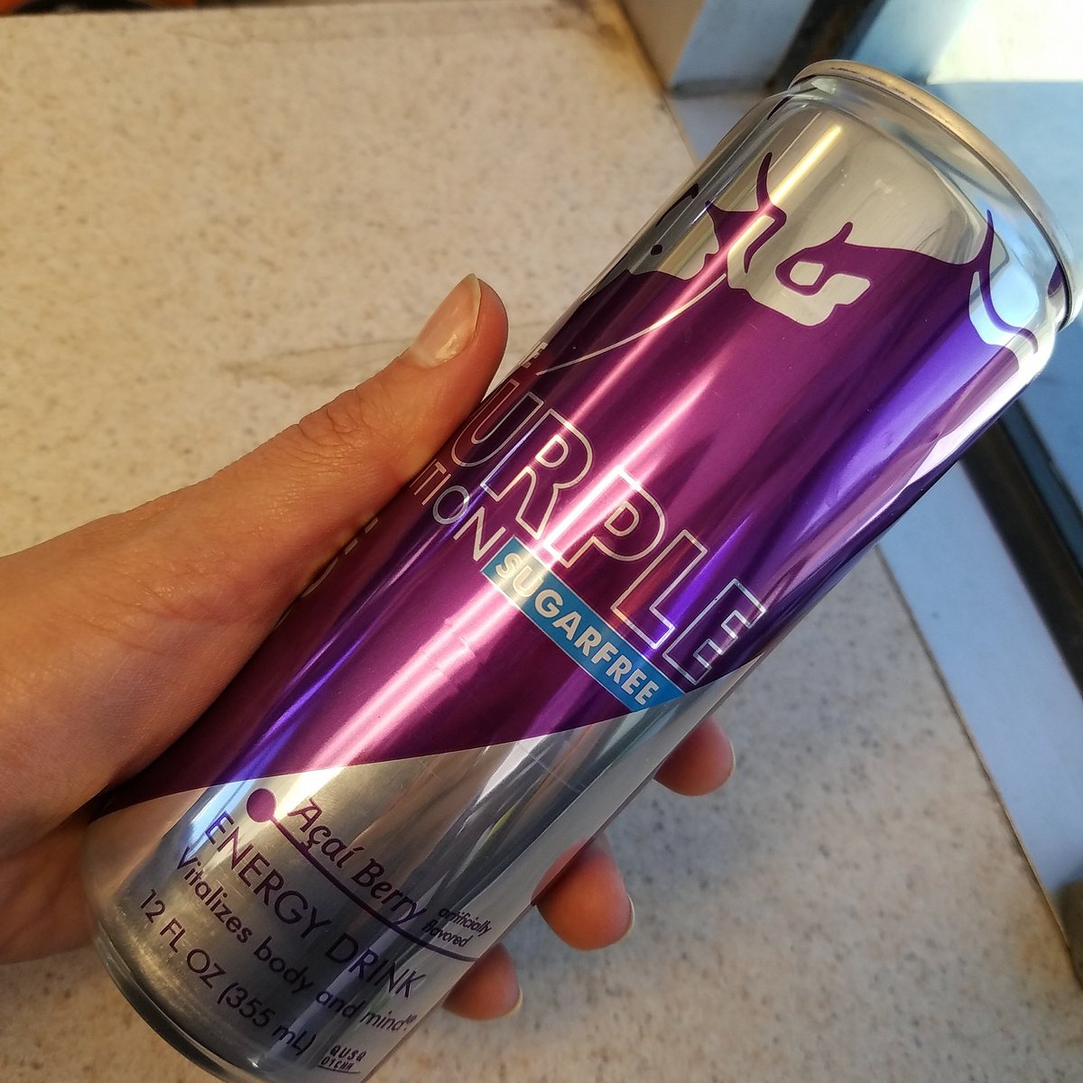 karidlane's tweet photo. Trying a #newflavor of #RedBull - #AcaiBerry. It is pretty good. #neededaboost #energydrink #caffeine #caffeinefix https://t.co/zzpATnZzsf