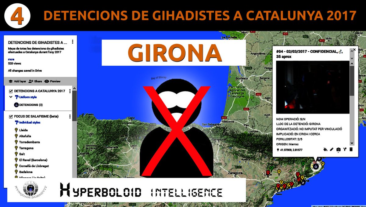 Hyperboloid_INT's tweet photo. ⚿ KEYDOC: Detencions de gihadistes a Catalunya 2017 (4) #ProjectCorner   💻 https://t.co/iGCupBxqzG 👁 https://t.co/FQofv2KxKn