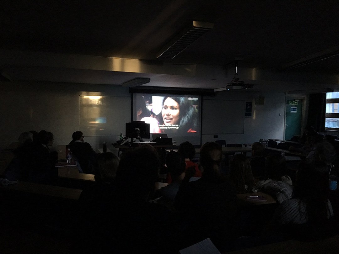 peacekeepersdoc's tweet photo. .@nanditaahmed fantastic Q&amp;A &amp; nearly full house at @Uni_of_Essex for @peacekeepersdoc! @sharmeenochinoy @GeetaGandbhir https://t.co/mlxFeBA5gm