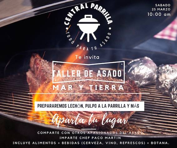 CentralParrilla's tweet photo. Inscríbete al Taller de Asado: Mar y tierra. Sábado 25 de marzo de 10:00 a 14:00 horas. No te lo pierdas!
https://t.co/QxjF5s57jX https://t.co/8uGcYiysGB