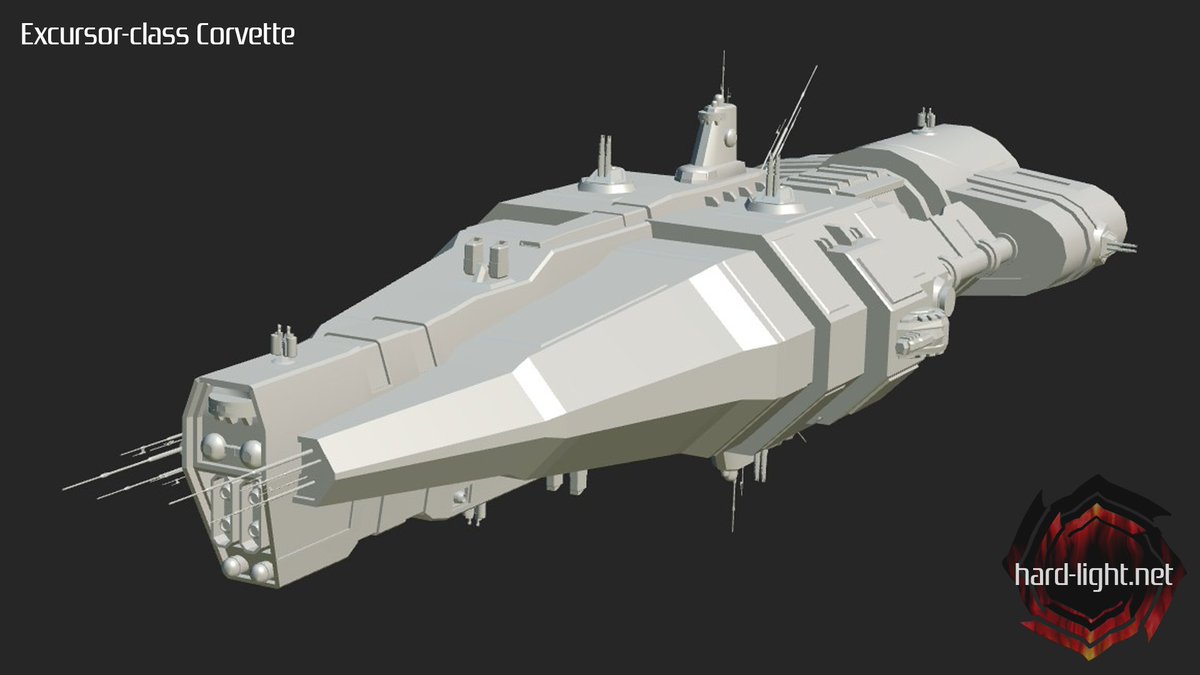 HardLightPro's tweet image. starbug has a really nice looking corvette under works! hard-light.net/forums/index.p… #freespace #wip #freespaceopen #modelling