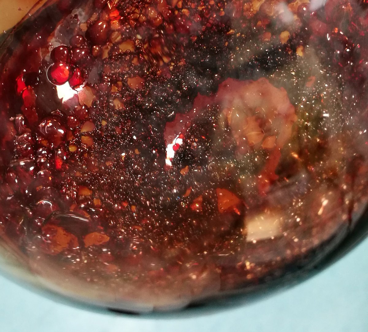 GeorgiaRFO's tweet photo. This product has been masquerading as an oil for a week. Now it fancies​ itself as a lava flow #realtimechem #hydrogenase #FeChem https://t.co/KHhEItsLc4