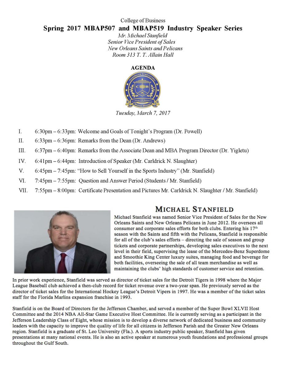 SouthLaDoc's tweet image. I would like to encourage ALL #BUSP210 #MBAP507 students to attend tomorrow! Check Moodle and see the attached flyer for details! #Retweet