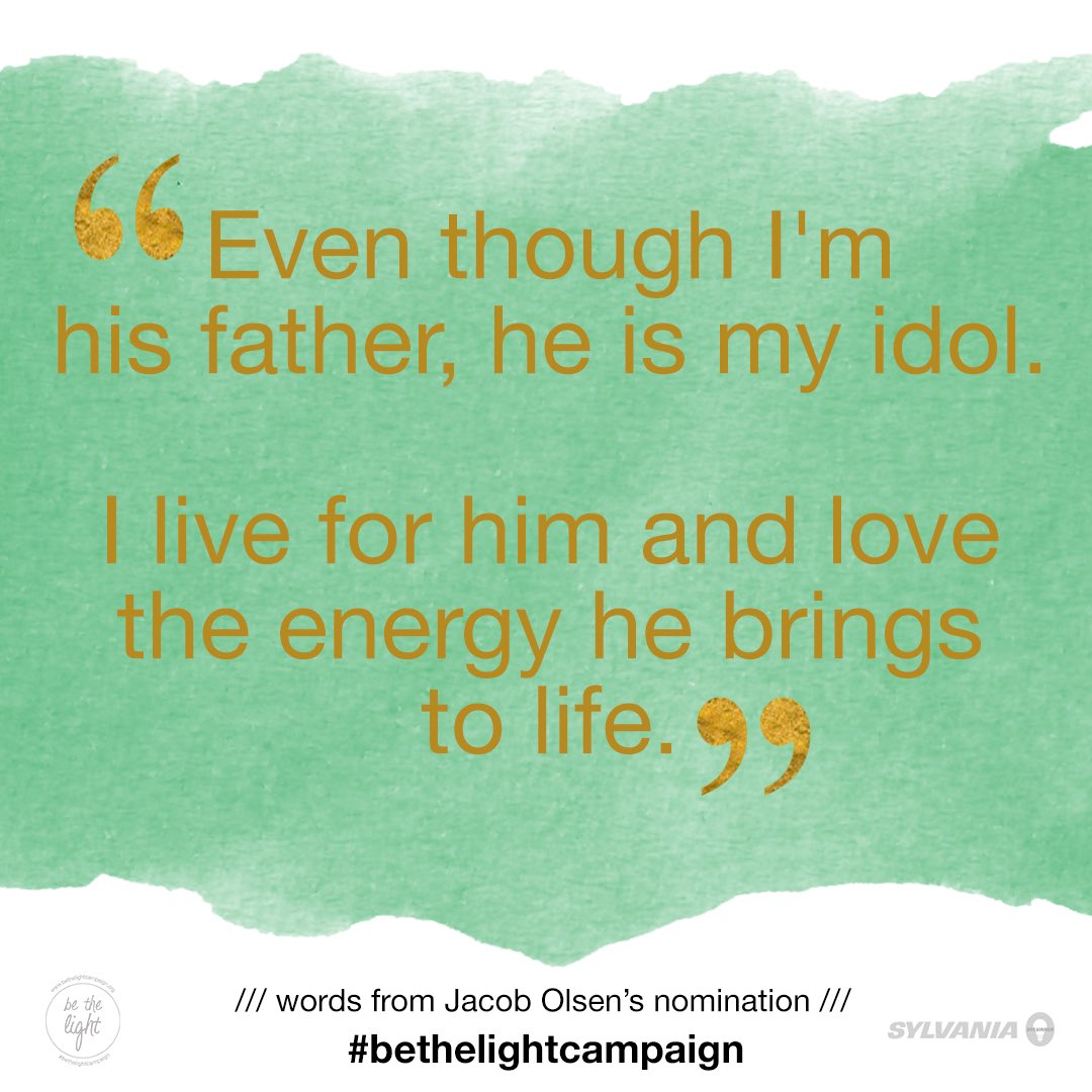 Winner 2/50 from our #bethelightcampaign contest with <a href="/SYLVANIA/">LEDVANCE North America</a>. A beautiful bond between #father and #son. #kindness #love #compassion