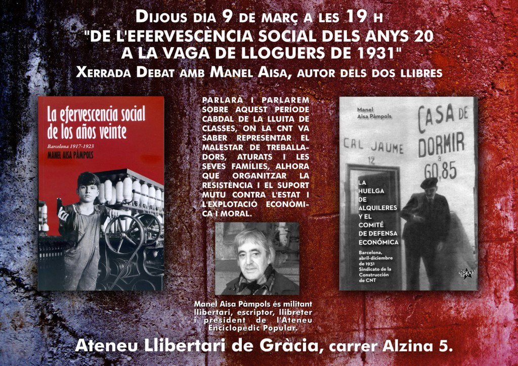ALLibGracia's tweet photo. Què hi podem fer? Dijous 9/3 a les 19H parlarem a l'@ALLibGracia de com lluitaven contra l'especulació immobiliària les obreres als anys 30! https://t.co/nJ6xl3hYzU