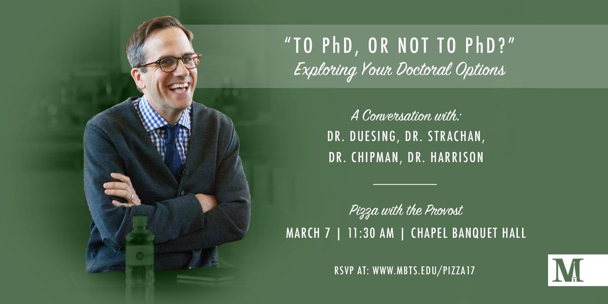 Join us for Pizza with the Provost, <a href="/JGDuesing/">Jason G. Duesing</a>, tomorrow after chapel. There's still time to register: mbts.edu/pizza17