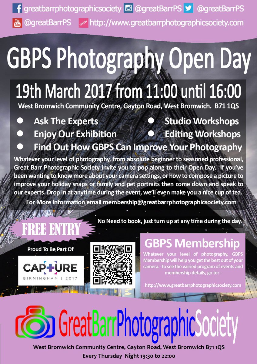 greatbarrPS's tweet photo. Come and visit us during our @capturebrum event #capturebrum #greatbarr #Sandwell #westbrom #Walsall #Birmingham #wednesbury #photography https://t.co/tWh2tk13GW