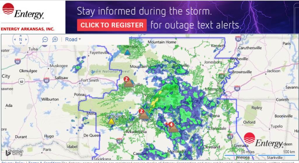 EntergyArk's tweet image. Storm Update: Crews are responding to about 600 outages as 1st of 2 rounds of storms move through the state. #arwx