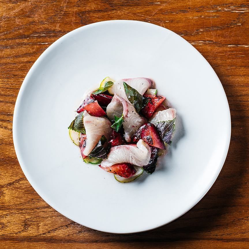 Raw kingfish, plum, shiso and yuzu vinaigrette.

#NORAMEN #ASIAN ift.tt/2lyOGyp