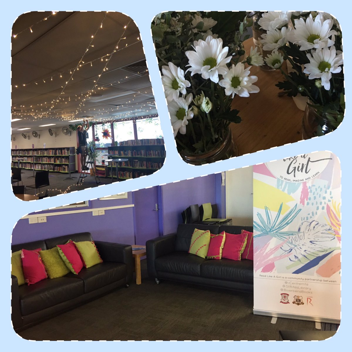 HelenStower1's tweet photo. Fairy lights, flowers &amp; food ready -excited for IWD breakfast in the @Icentremta #RLaG @StRitasLibrary @RiverbendBooks @RebeccaSparrow https://t.co/kruloAtFKm