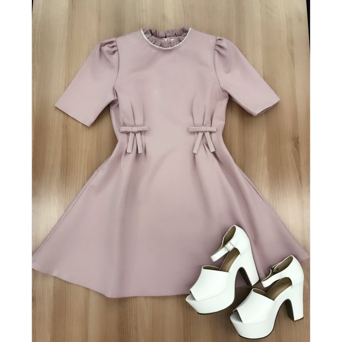 Rojita Di Twitter Re Arrival 3 8 Wed 再入荷予定 リボンタッキングワンピース 7900 Tax ピンク グレー ネイビー チョーカー風リボンネックワンピース 7900 Tax ピンク ブルー ネイビー 写真は7部袖ですが半袖バージョンが再入荷致します T