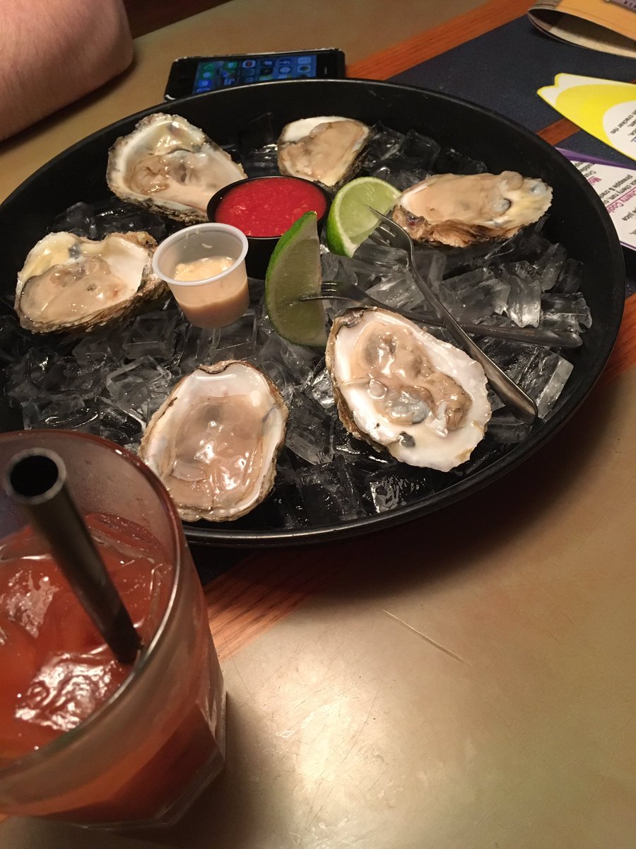 AOlson0221's tweet photo. Bloody Mary and oysters on the half shell... what a day on the ocean in the sun and wind with @nolan_blair https://t.co/3s5DdVWnnh