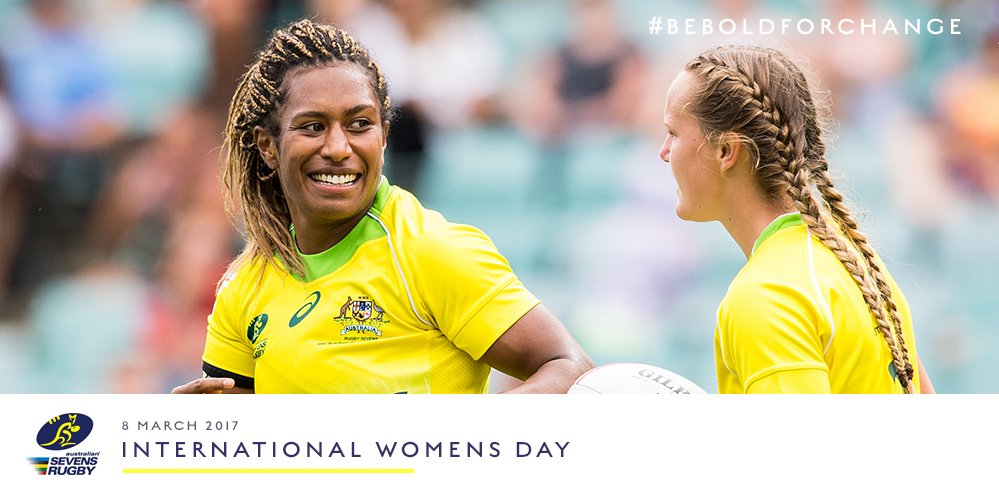 Aussie7s's tweet photo. Happy International Women’s Day from both our Mens and Womens #Aussie7s teams! #BeBoldforChange #IWD2017 https://t.co/6WocYViLHD