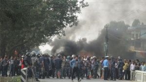 digitalsubway's tweet photo. .@RepublicaNepal claimed Morcha's stage in Itahari was burned by locals, not UML. https://t.co/lJ12cIeorN https://t.co/m4r6zORKX1