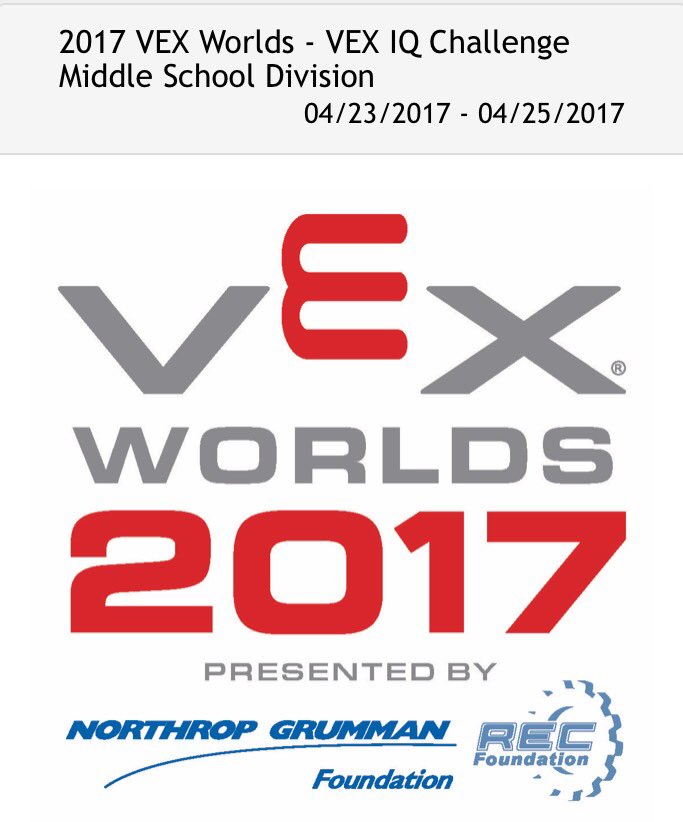 Hazbotz's tweet photo. Just received an invite to compete on the VexIQ World Robotics Stage in April! #blessed #VEXRobotics https://t.co/JyfRiLdaas