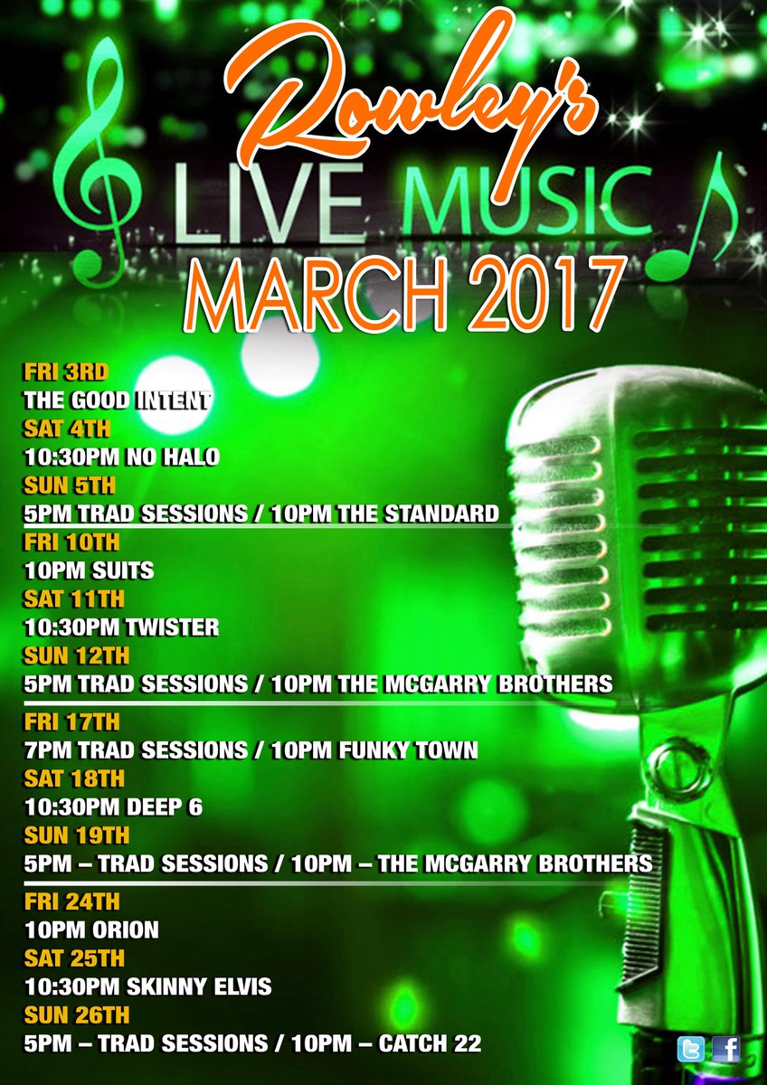 RowleysPub's tweet image. Check out this months line-up at Rowleys @NewgrangeHotel @MasonsNavan #Rowleys #navan