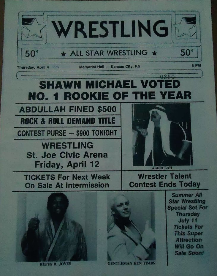 wrestlerweekly's tweet image. #ShawnMichaels #RookieOfTheYear All Star Wrestling Memorial Hall Kansas City KS "Michael" @ShawnMichaels #HeartbreakKid #SanAntonioWrestling