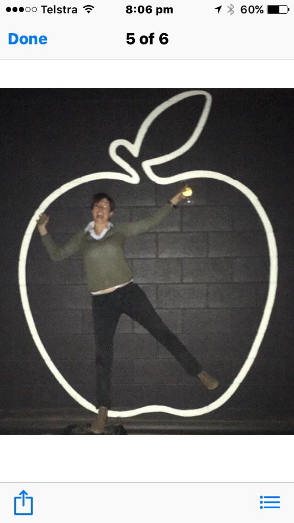 That's no grub in our apple only #cheeky Sarah showing how it's done! <a href="/CheekyGrog/">Cheeky Grog Co</a> #australiancider #tanksartgallery