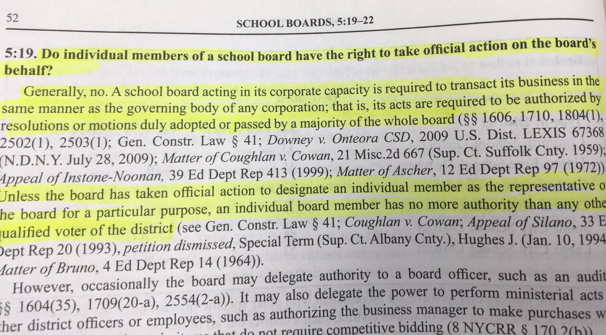 Can one member speak for the BOE? Not unless the BOE has taken "official action". 
Email/call says from BOE. Oops.