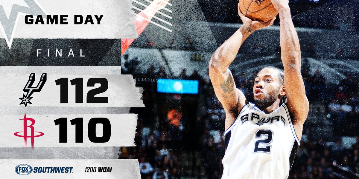 spurs's tweet photo. Final from our house! #GOSPURSGO https://t.co/aOAcLaHQ8Z