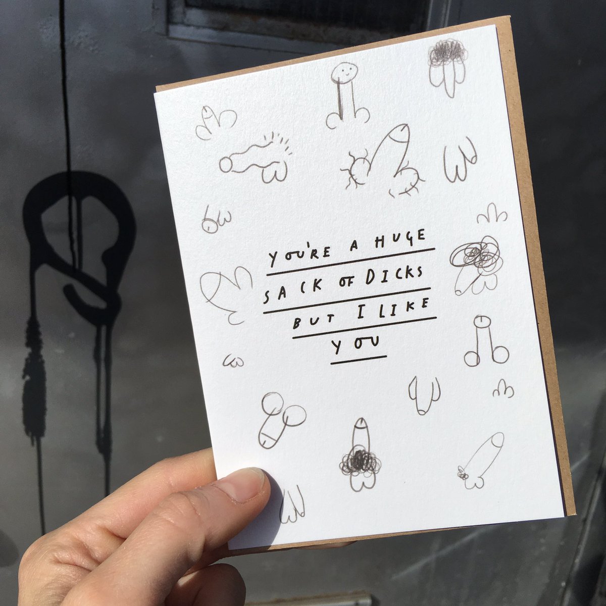 JuxtaposeAnnex's tweet photo. 😉Sometimes you just gotta tell it like it is! #sackofdicks #tellitlikeitis #card #cardshop #ilikeyou #juxtapose #juxtaposeannex #toronto https://t.co/rPMZ2MHpzc