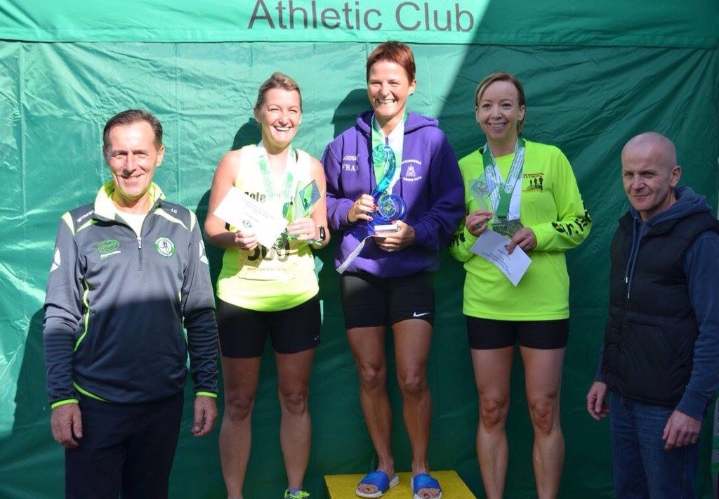 Monaghan Phoenix Bk 2 Bk Marathon Festival ladies winners 2016 , Fran Mc Fadden winner lovely prizes from Magill' s jewellers . Roll on '17