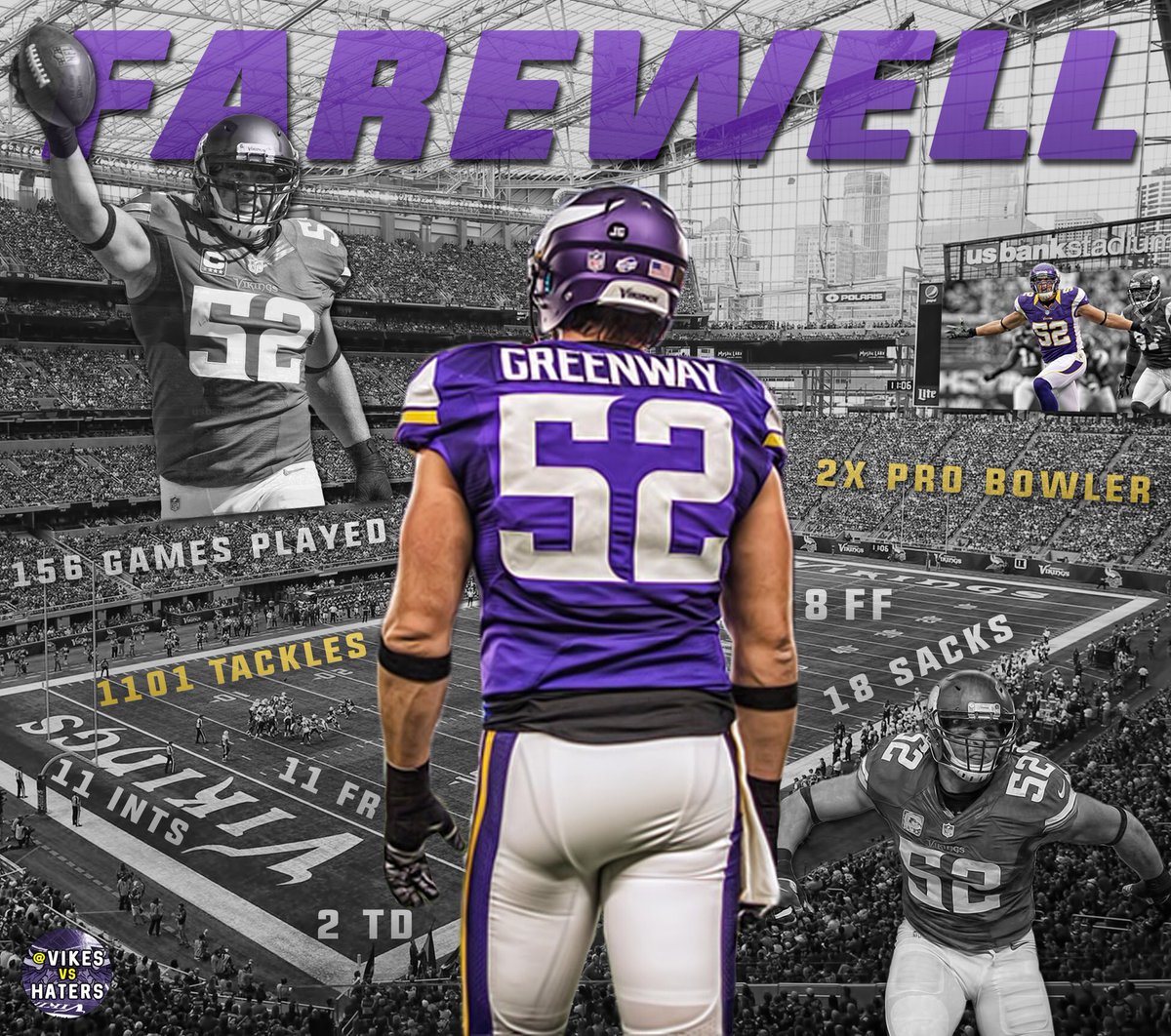 VikesVsHaters's tweet photo. .@ChadGreenway52 will retire tomorrow after 11 season with the Vikings.
Thank you for all of your hard work and dedication over the years! https://t.co/mkOvX2NUYc