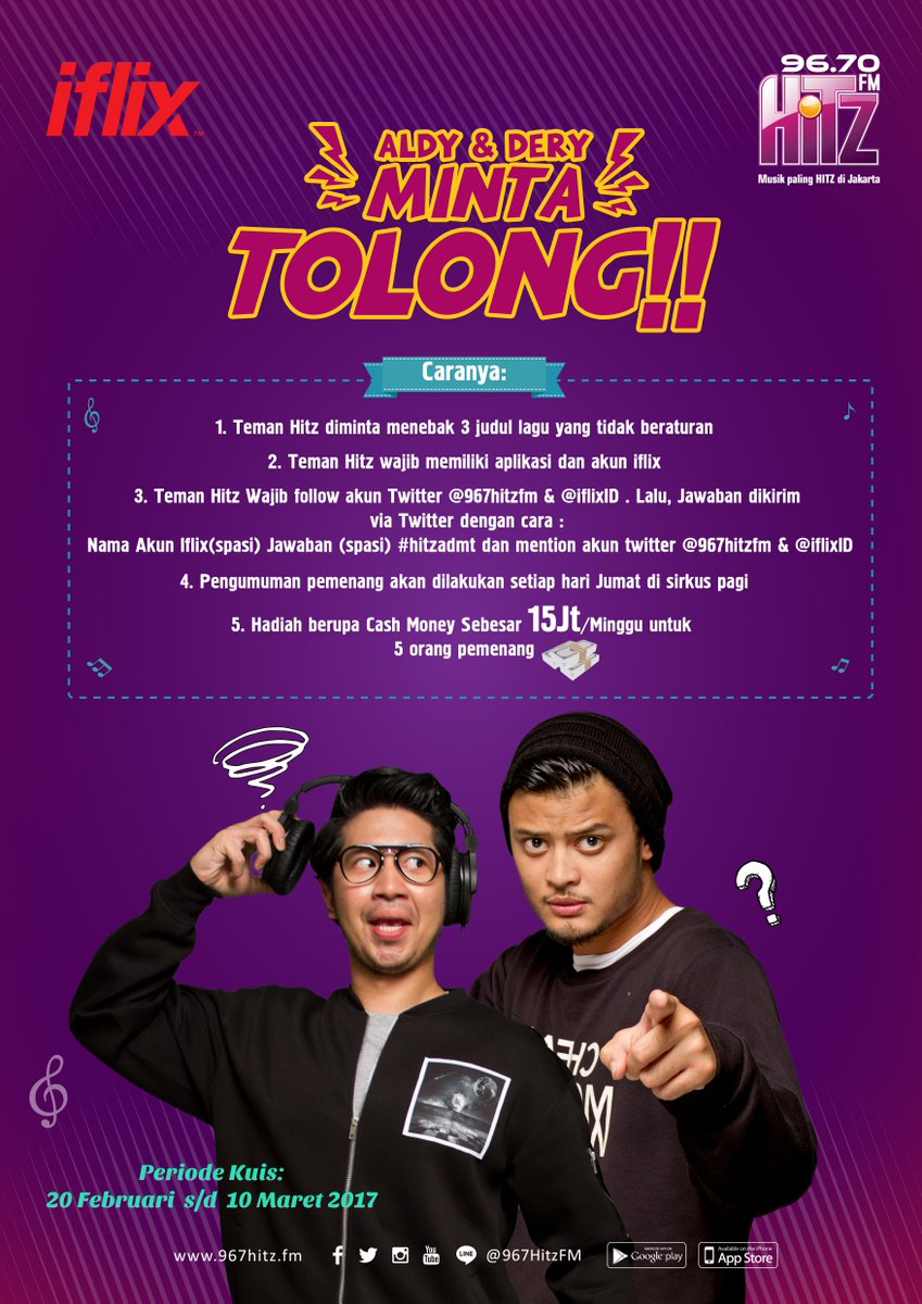 Tips buat dapetin poin tertinggi di kuis #HITZADMT, dengerin terus, jawab yang bener dan cepat ya, eits tapi download <a href="/iflixID/">Iflix id</a> dulu!