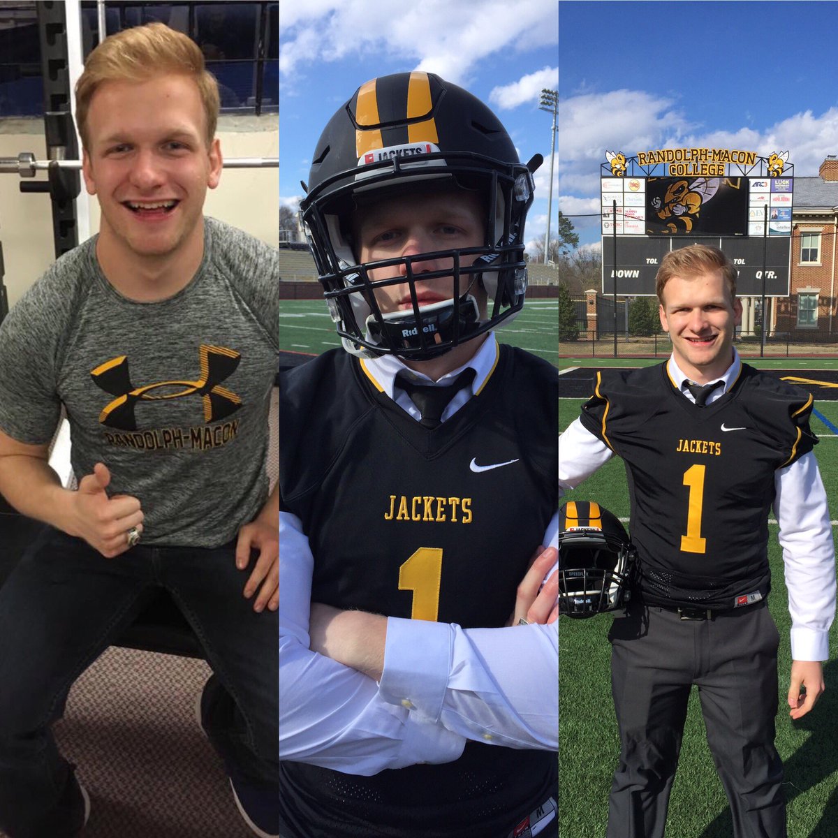 TMec5's tweet photo. Truly blessed to say that I will be continuing academic and athletic career at Randolph-Macon college! #glorytoGod #goJackets🐝🏈 https://t.co/a5M1xrY2ML