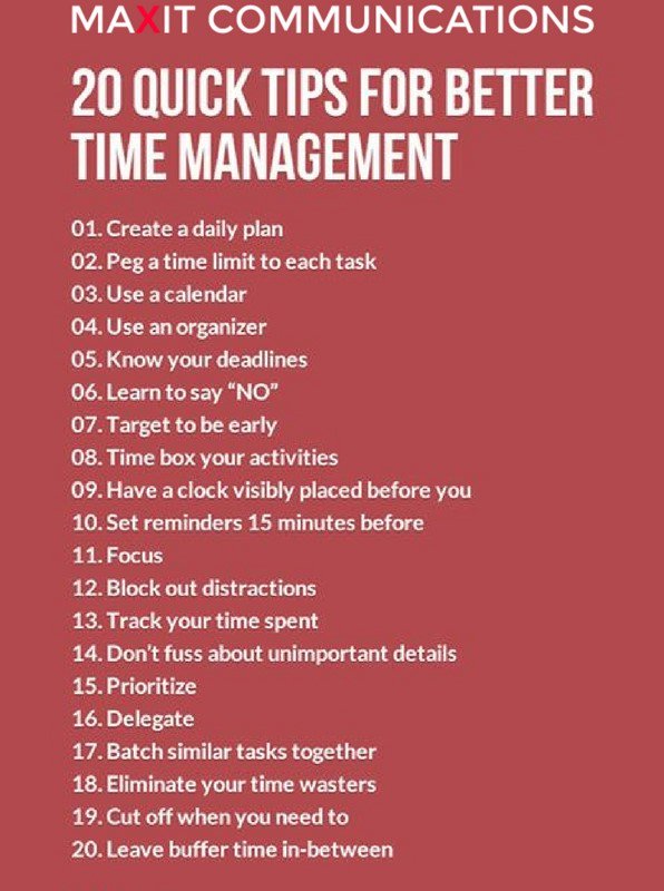 patfivaz's tweet photo. Better time management tips. #MaxitCommunications #VirtualAssistant #VA #Business #Strategy #Marketing #Sales #SocialMedia #Google #Success https://t.co/TlKhgKR4wu