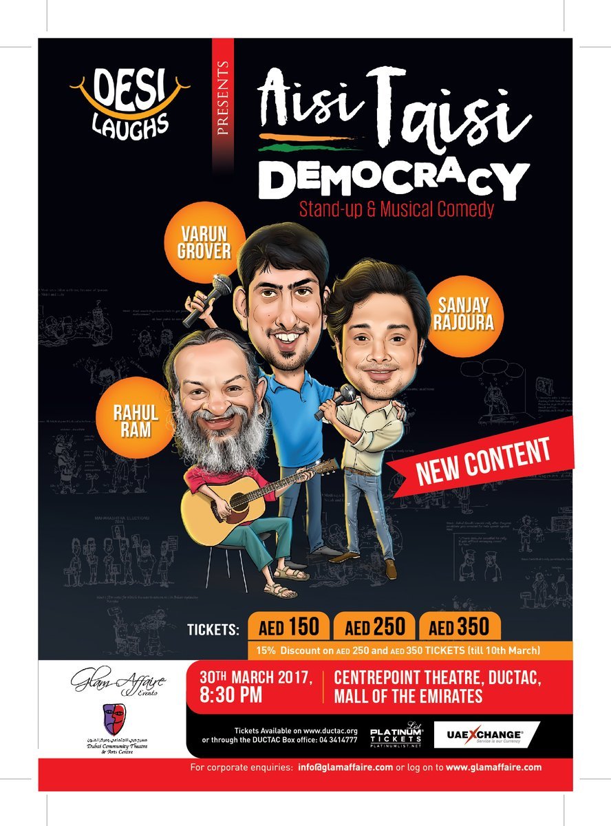 AisiTaisiDemo's tweet photo. After 4 sold-out gigs in India, we're in #Dubai on 30th Mar w/ NEW CONTENT. Come for the uncomfortable laughs. Tix - https://t.co/LdhNssmnE1 https://t.co/7nK2Qqp9Sq