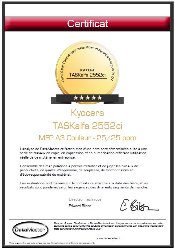 datamaster_FR's tweet photo. Les documents #marketing et rapports de tests des #MFP #Kyocera #TASKalfa 2552ci et 4052ci notés 5/5 par #DataMasterLab sont sur #DMO https://t.co/FZGMdRpUbW
