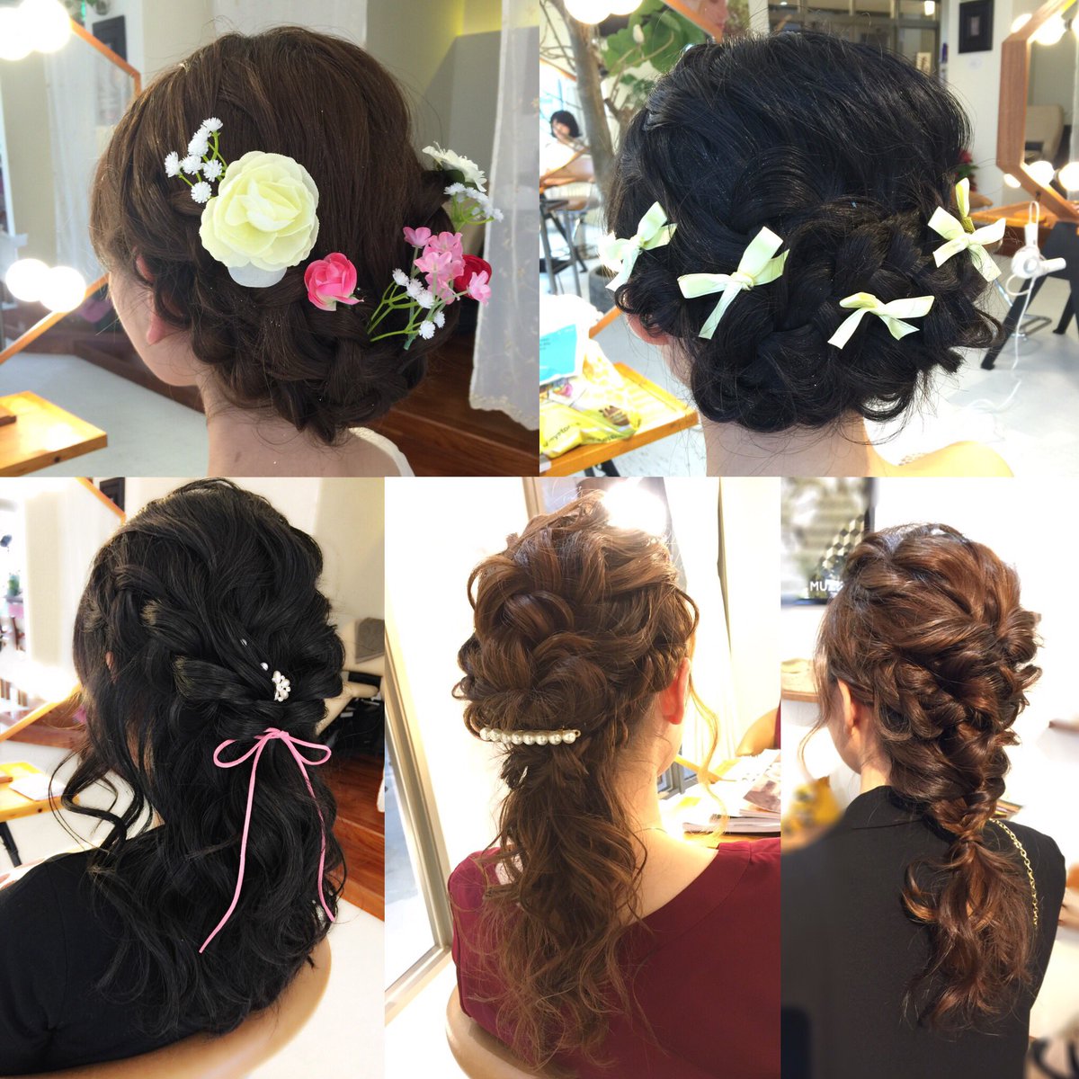 Hair Make Emni 卒業パーティー や 結婚式 などのヘアアレンジ お任せください 1枚目 ボブスタイル 2枚目 ミディアム ロング 担当 ｓａｋｉ Emni エムニ 卒業パーティー 結婚式 ヘアアレンジ 高校生