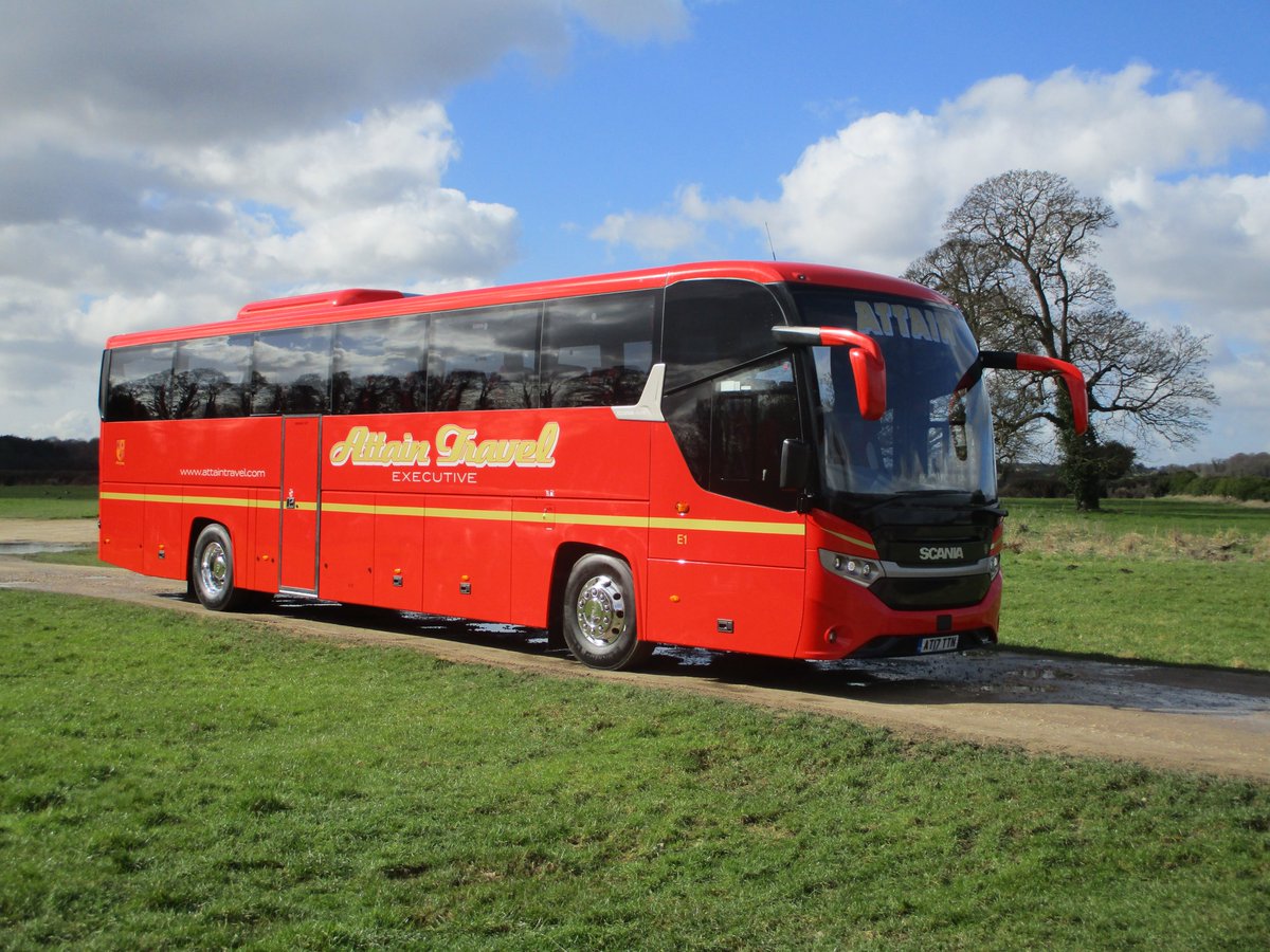 Attain Travel are pleased to announce delivery of our new Scania interlink. 53 seated executive coach.