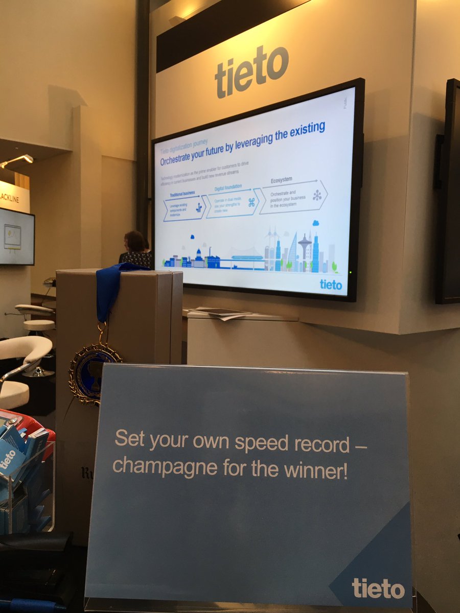 PirjoAnttonen's tweet photo. Tule testaamaan nopeutesi Tiedon ständillä #sapforum, @TietoSuomi https://t.co/pxhOSTVhNE